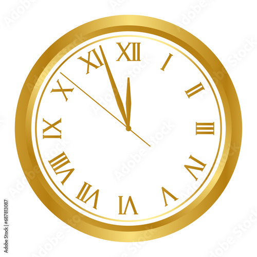 Canvas Print Golden New Year Eve Clock