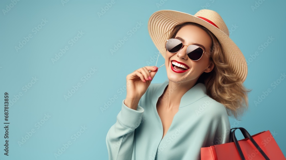 Cheerful happy woman enjoying shopping Cheerful happy woman enjoying shopping