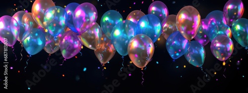 Bunch Of Shiny Balloons Creative Backdrop Generative AI