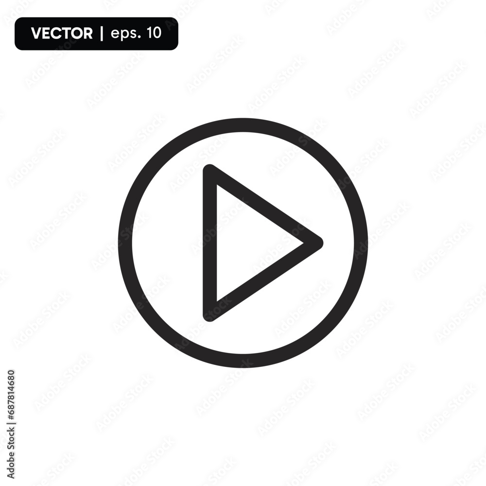 Play icon, Play icon vector, in trendy flat style isolated on white background. Play icon image, Play icon illustration Play icon, Play icon vector, in trendy flat style isolated on white background. Play icon image, Play icon illustration