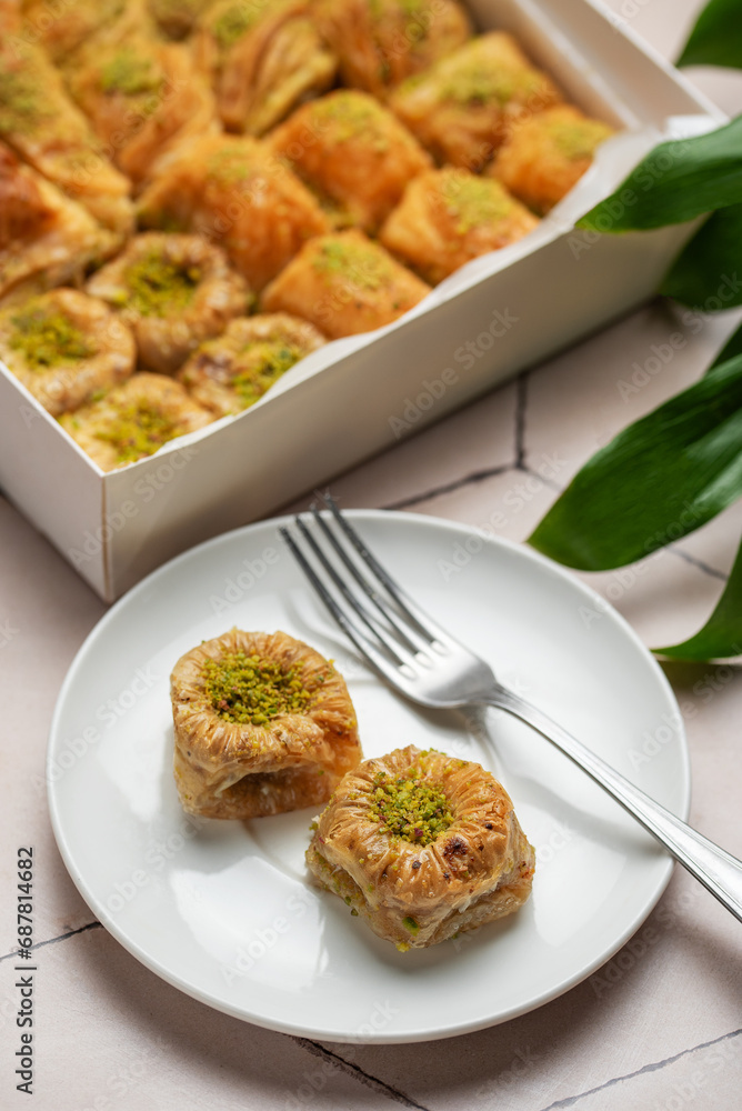 Assortment of Turkish baklava dessert Assortment of Turkish baklava dessert