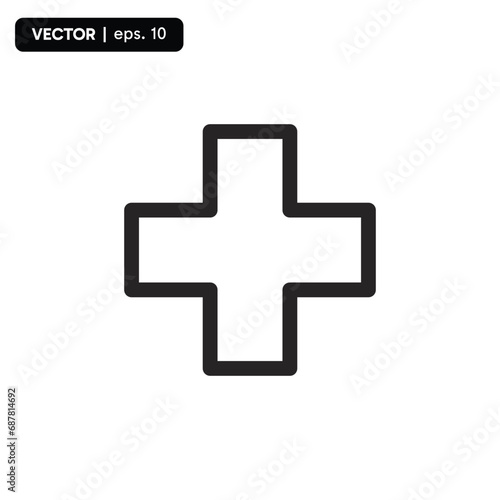 plus logo, sign icon vector, symbol healthcare, medical vector hospital icon, cross emergency sign