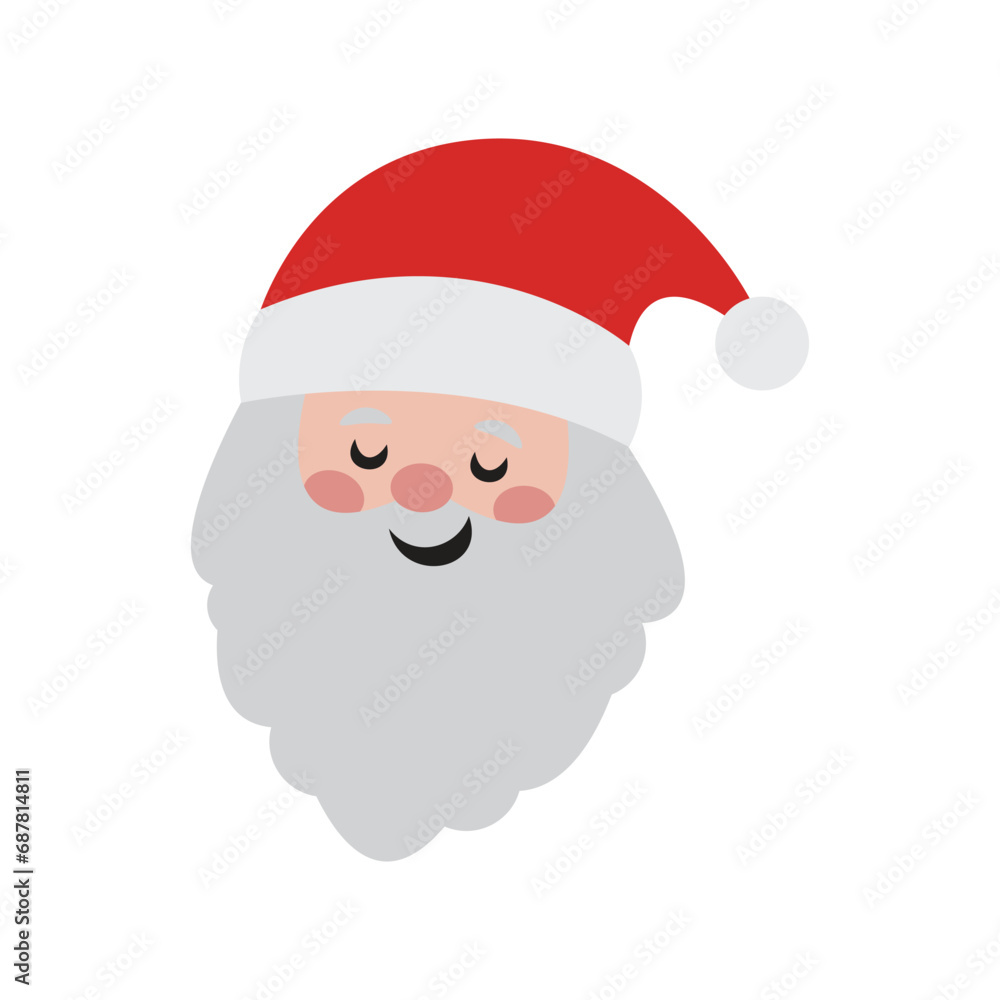Christmas Santa Claus Hats With Shadow Set Christmas Santa Claus Hats With Shadow Set