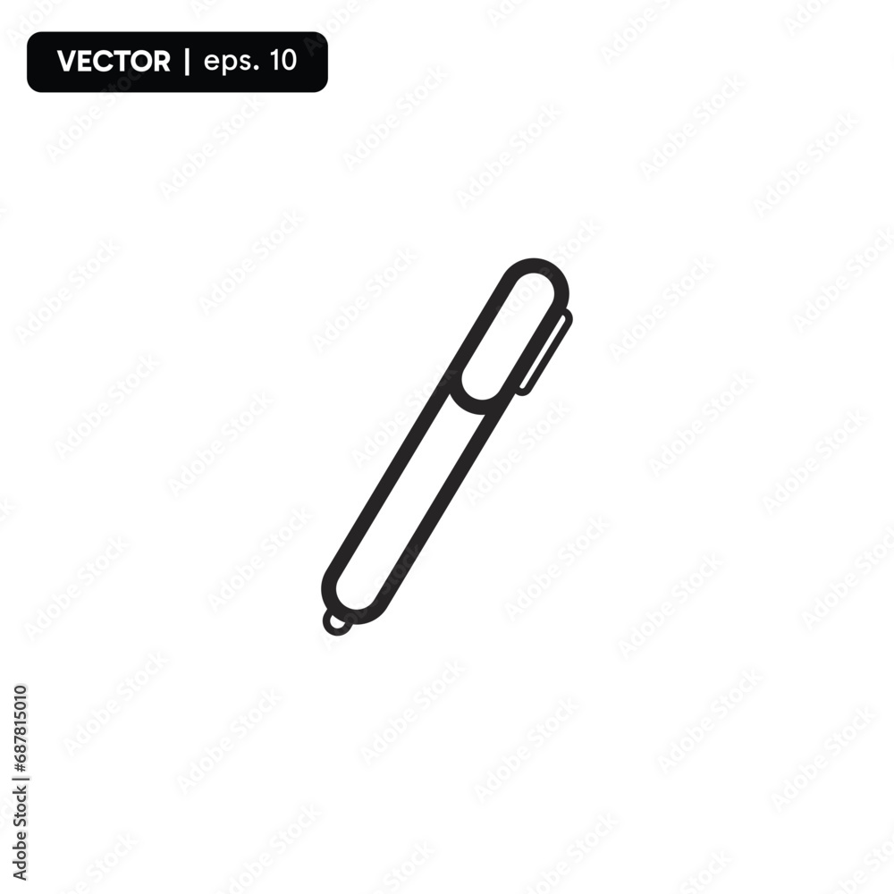 Pen icon, vector illustration. Flat design style