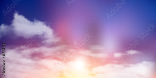 空　雲　夕日　風景　背景