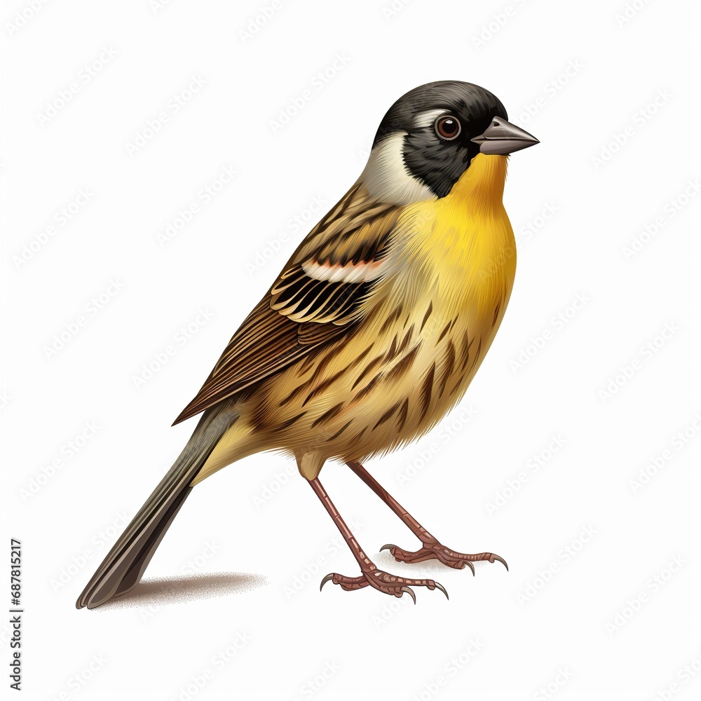 Black-faced Bunting full body shot Black-faced Bunting full body shot