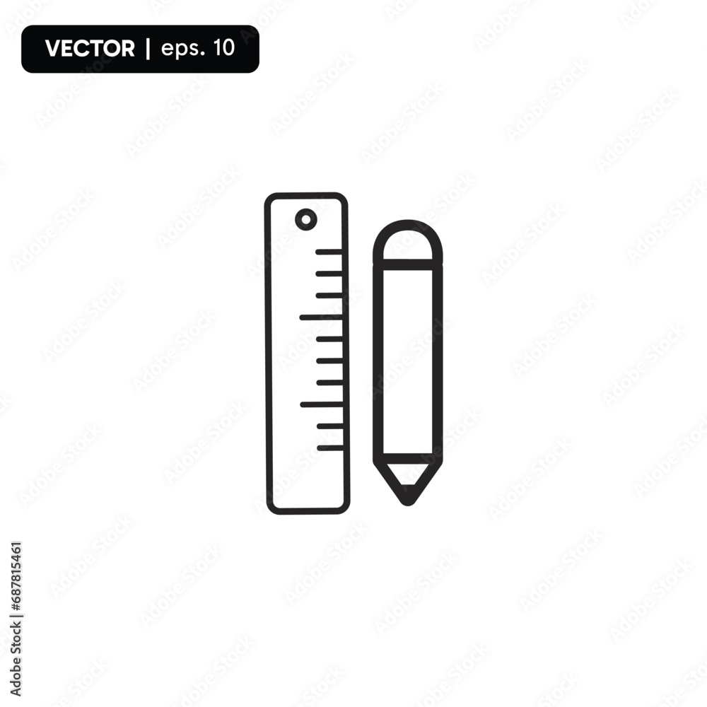 stationery line icon, study or office stationery, on a white background. vector eps 10 stationery line icon, study or office stationery, on a white background. vector eps 10
