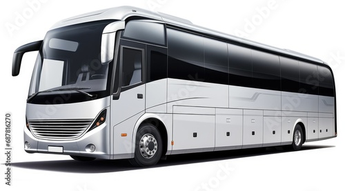 Luxury bus on white background.