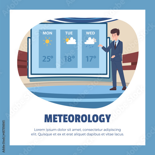 Meteorologist tell daily weather forecast banner design.