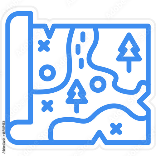 Vector Design Treasure Map Icon Style