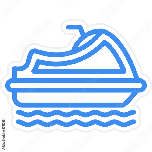 Vector Design Jet Ski Icon Style