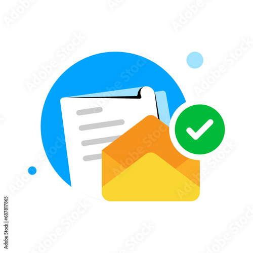 already done, all email message notification has been read concept illustration flat design vector. simple modern graphic element for empty state ui, infographic, icon