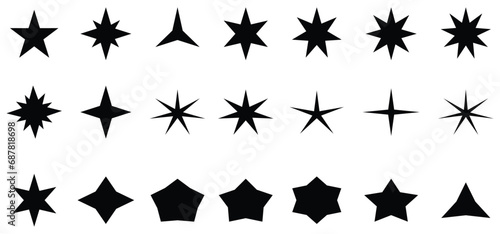 Star burst sticker vector set. Stars collection. Star icons. Starburst retro sale badge. Star blank label  stickers emblem. Shine symbol illustration.