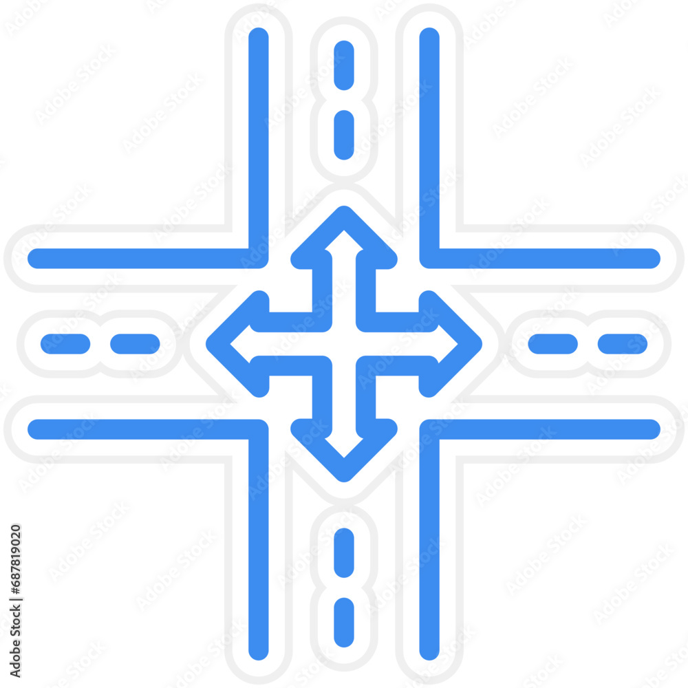 Obraz premium Vector Design Four Way Intersection Icon Style