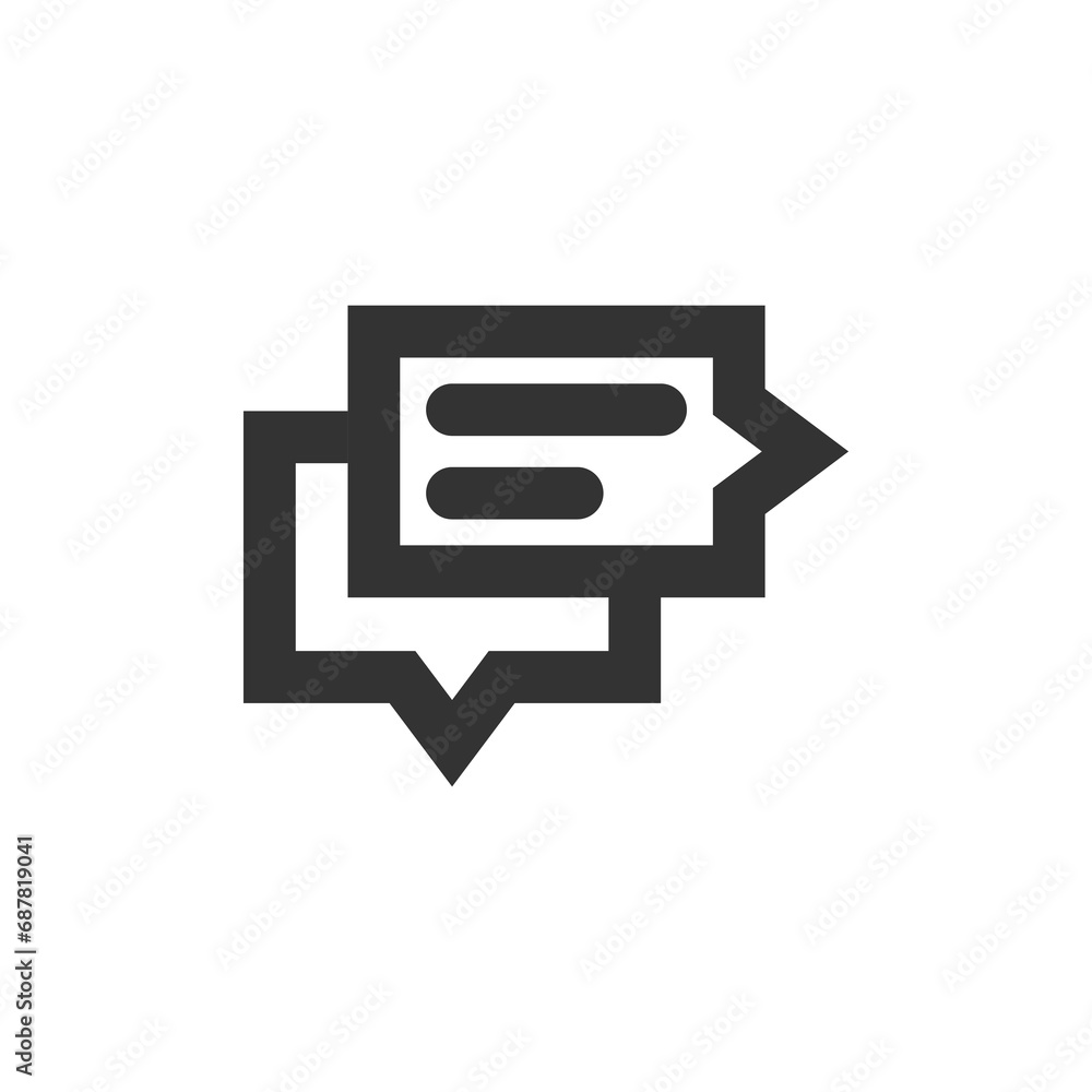 Chat speech bubble and dialog balloon line style vector icon Chat speech bubble and dialog balloon line style vector icon