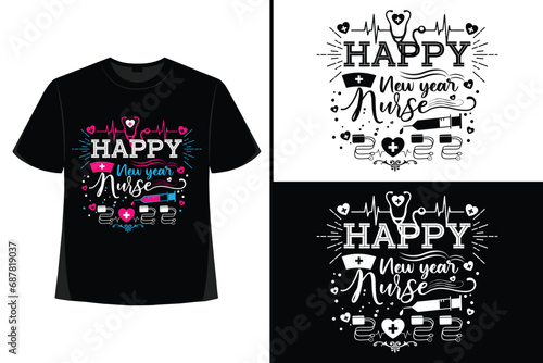 Happy New Year T-Shirt Design, Happy new year 2024, new year t-shirt design. New 2024 t-shirt Design, New year celebration Happy New Year, New Year 2024 Typography style t-shirt design.