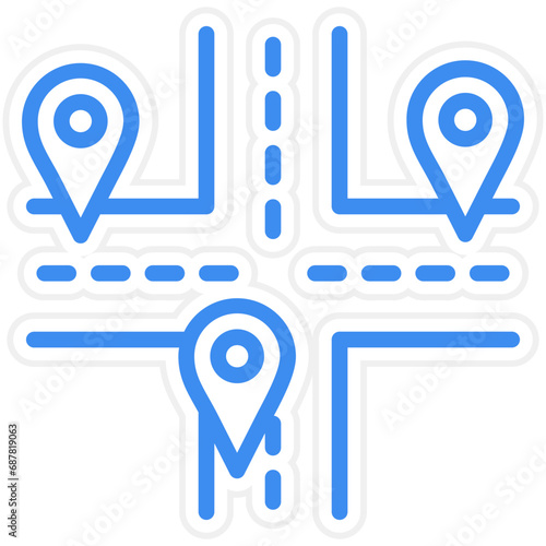 Vector Design Multiple Destinations Icon Style