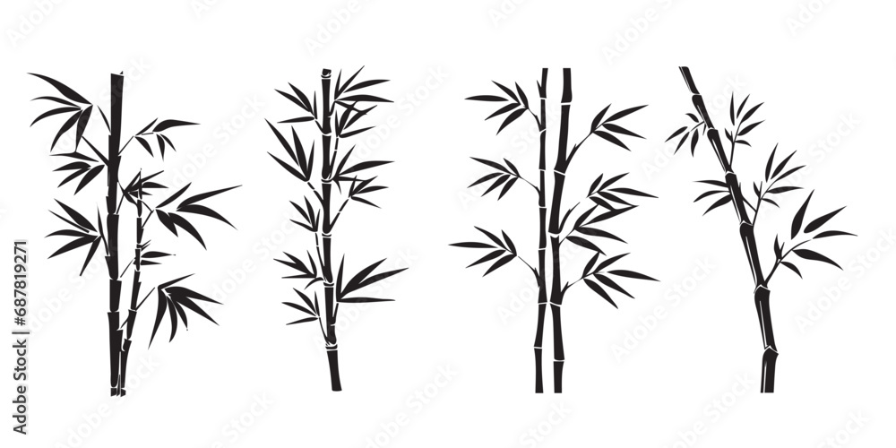 Bamboo silhouette isolated on white Bamboo silhouette isolated on white