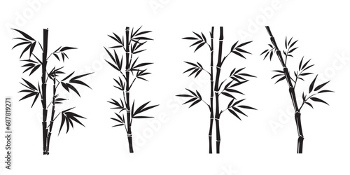 bamboo silhouette isolated on white