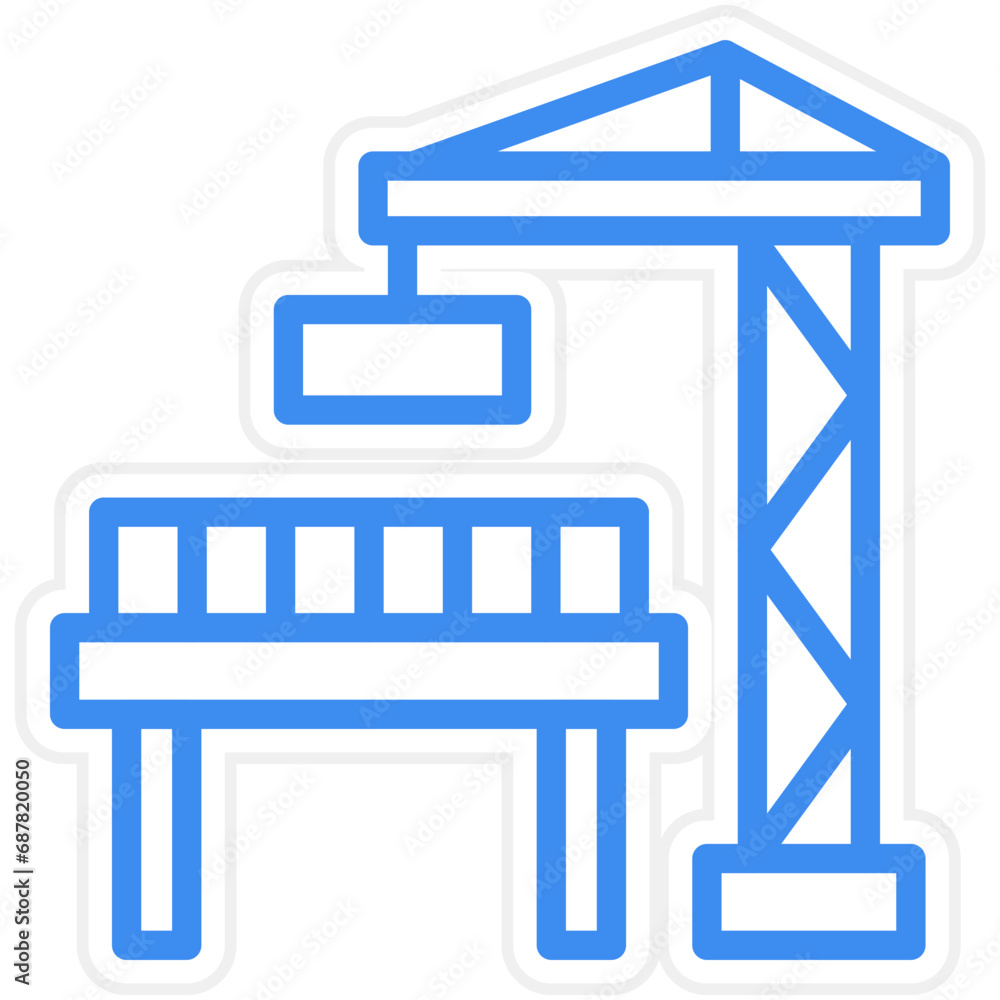 Vector Design Bridge Construction Icon Style Vector Design Bridge Construction Icon Style