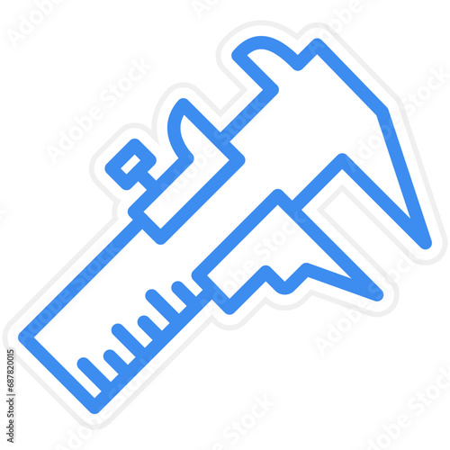 Vector Design Vernier Caliper Icon Style