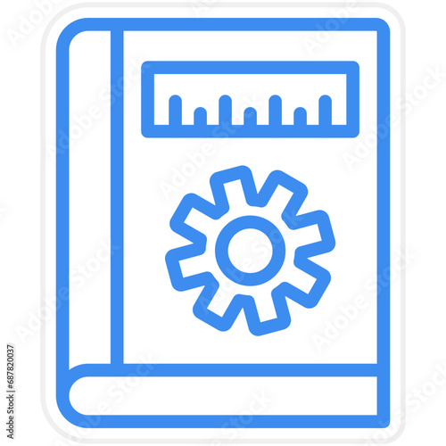 Vector Design Engineer Notebook Icon Style