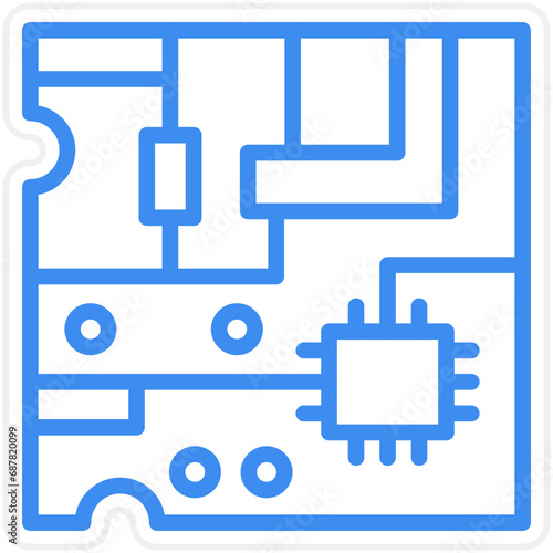 Vector Design Circuit Board Icon Style