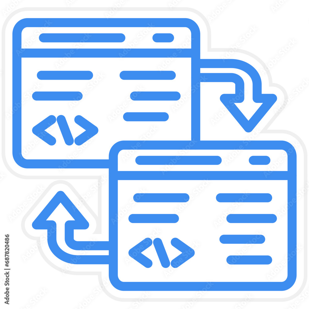 Vector Design Code Refactoring Icon Style Vector Design Code Refactoring Icon Style