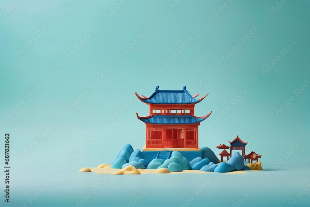 Chinese Painting with Ceramic Clay Crafts Chinese Painting with Ceramic Clay Crafts