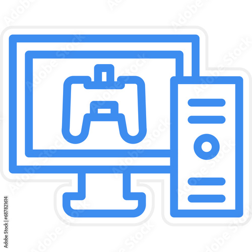 Vector Design Gaming Pc Icon Style