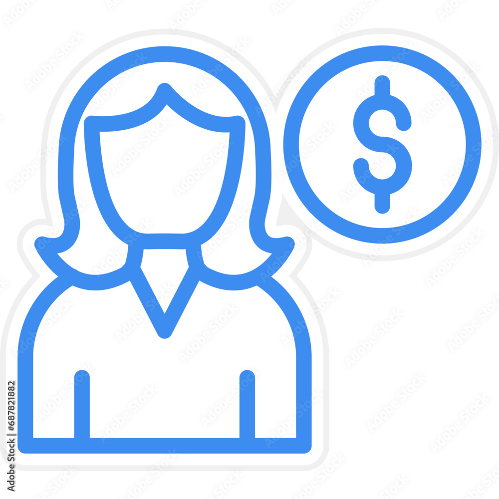 Vector Design Client Female Icon Style Vector Design Client Female Icon Style