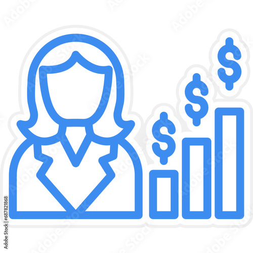 Vector Design Businesswoman Icon Style