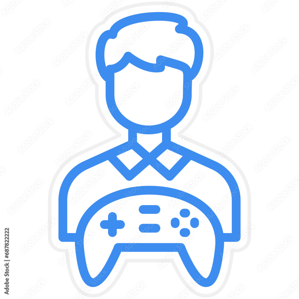 Vector Design Game Designer Male Icon Style Vector Design Game Designer Male Icon Style