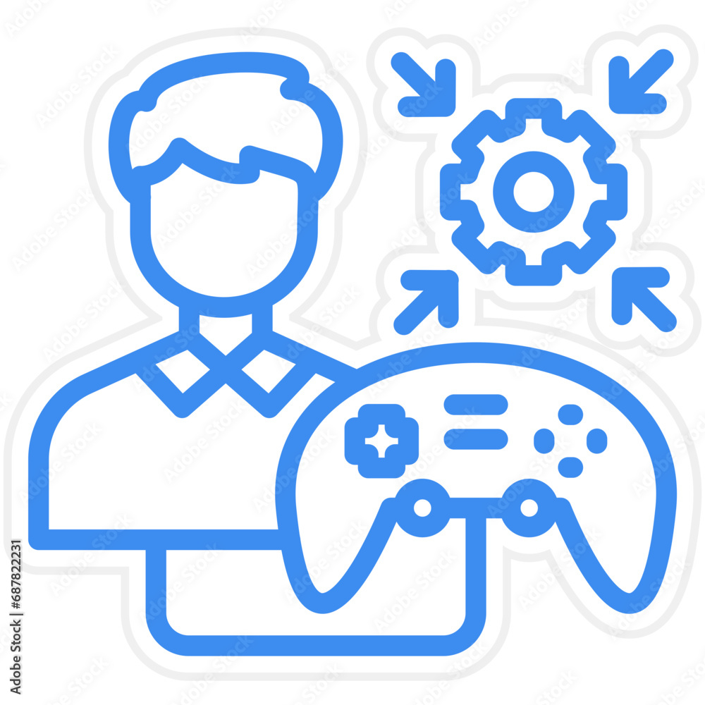 Vector Design Game Modder Male Icon Style Vector Design Game Modder Male Icon Style