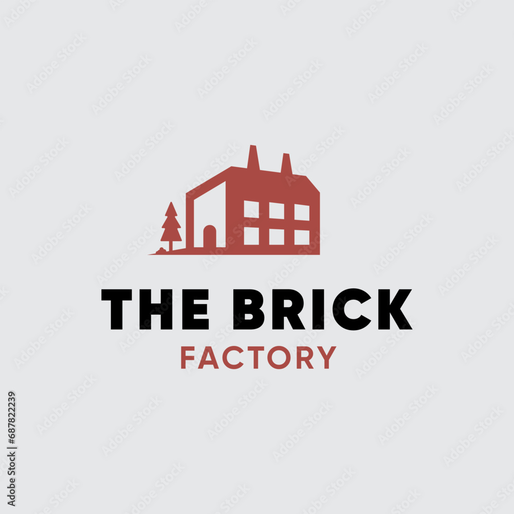 vintage retro brick briquet factory logo design