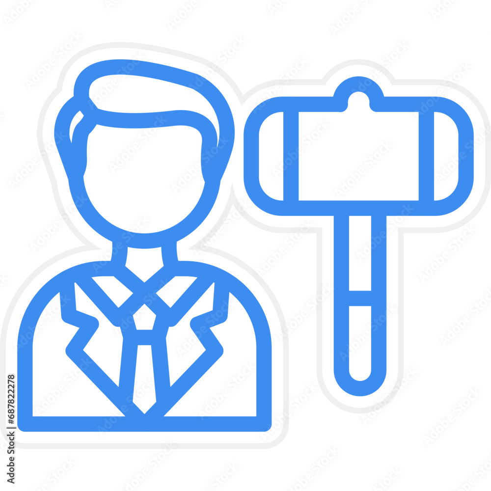 Vector Design Auctioneer Male Icon Style Vector Design Auctioneer Male Icon Style