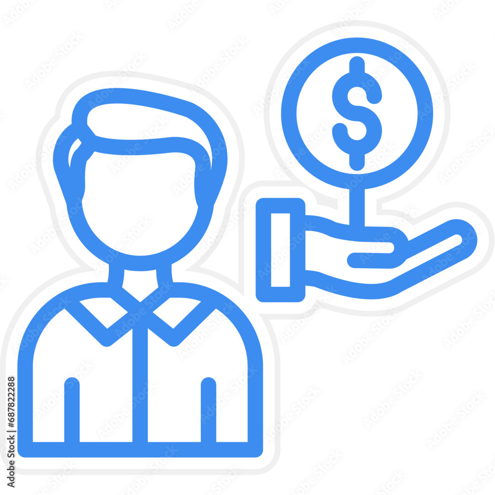 Vector Design Auction Guest Male Icon Style Vector Design Auction Guest Male Icon Style