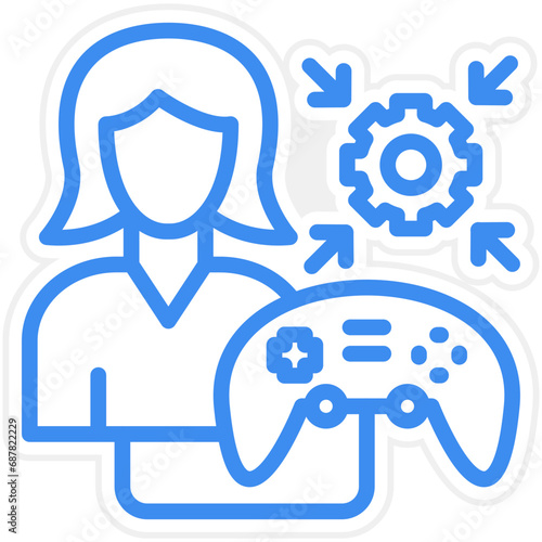 Vector Design Game Modder Female Icon Style