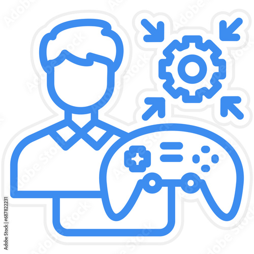 Vector Design Game Modder Male Icon Style