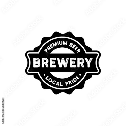 vintage retro rustic beer brewery emblem logo design