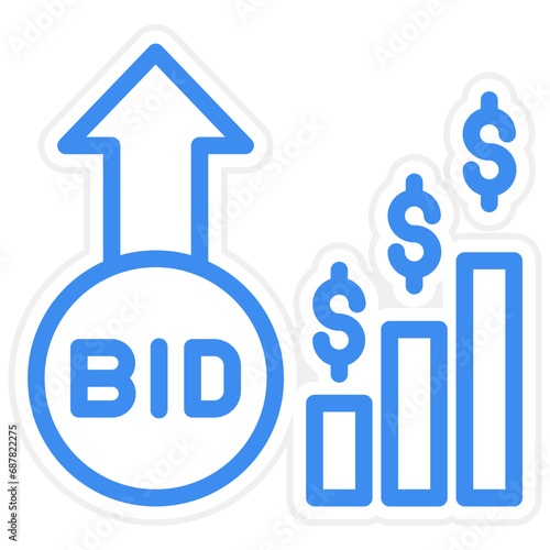 Vector Design Bid Increment Icon Style