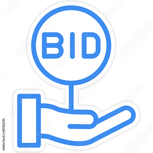 Vector Design Bidding Paddle Icon Style