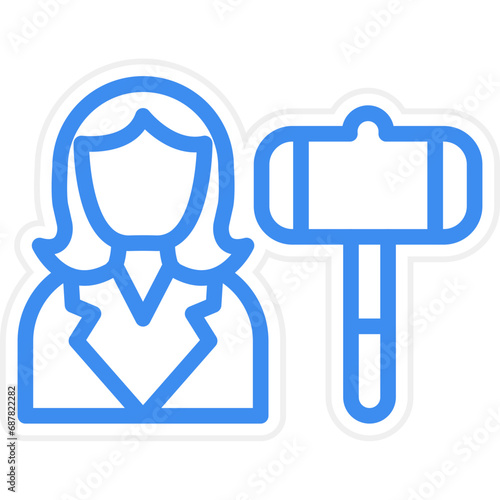 Vector Design Auctioneer Female Icon Style