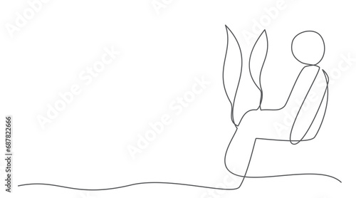 Sauna One line drawing isolated on white background