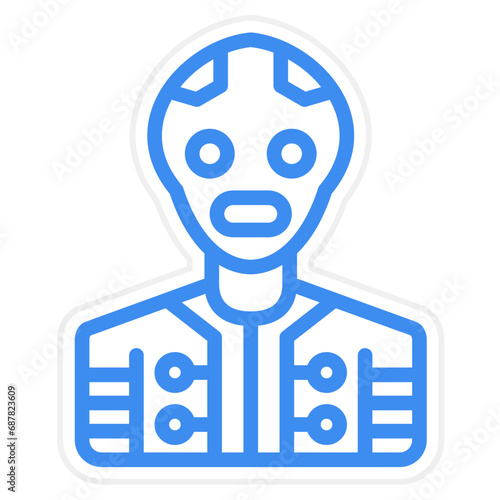 Vector Design Humanoid Robot Icon Style