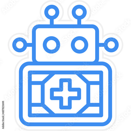 Vector Design Medical Robot Icon Style