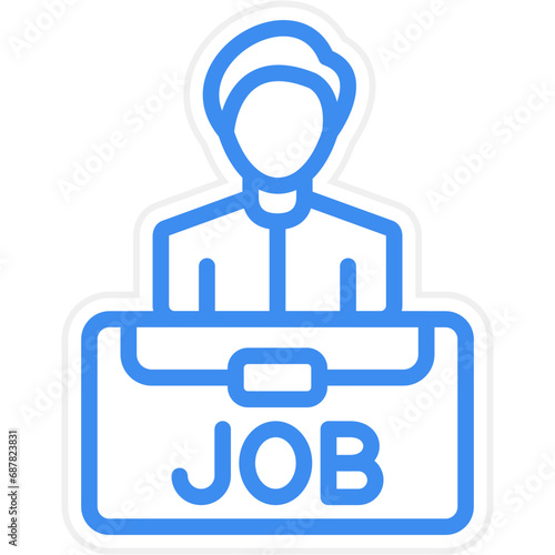 Vector Design Job Candidate Male Icon Style