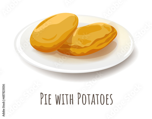 Pie with potatoes, delightful wholesome nutrition