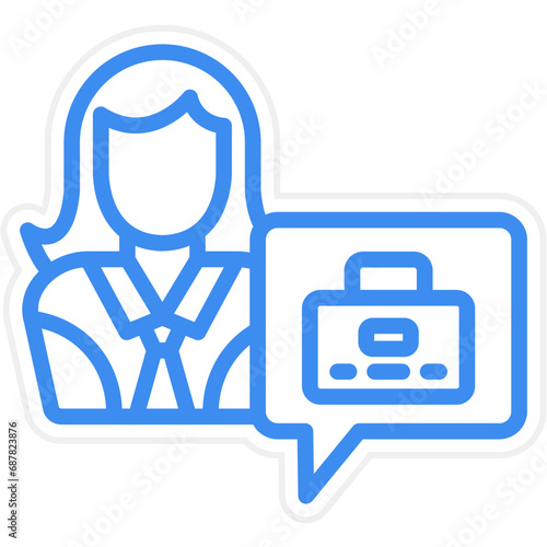 Vector Design Job Seeker Female Icon Style