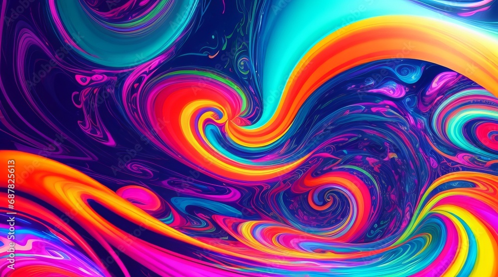 Fototapeta premium neon color swirl abstract background